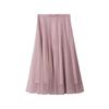 LANCY Glossy A-Line Mesh Mini Skirt