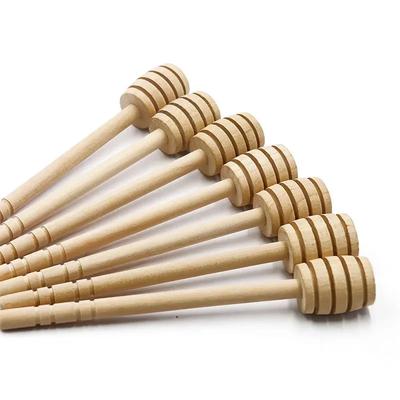 4/2Pcs Long-Handle Wooden Honey Spoon Practical Mixing Stick Stirring Teaspoon Kitchen Tool for Honey Jar Coffee Milk Tea