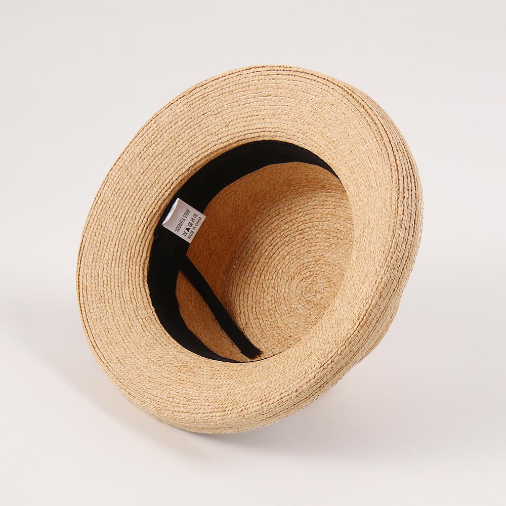Raffia hat high-end ultra-fine Lafite straw hat hand-woven fashion crimped sun hat casual sun hat