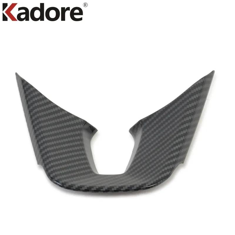 For Kia Seltos Carbon Fiber Car Steering Wheel Decoration Panel Cover Trim Interior Mouldings Accessories