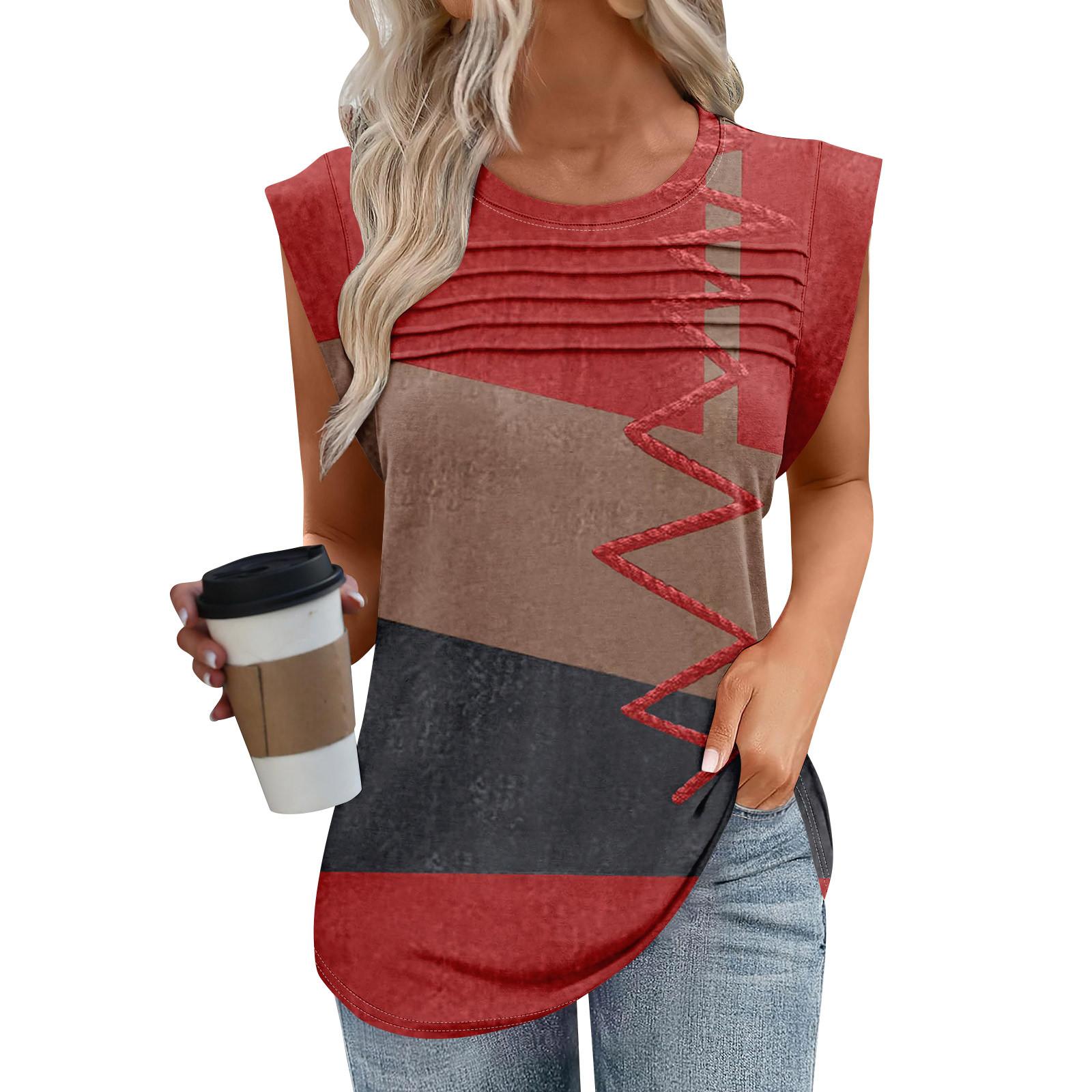 

Женская майка-топ, летняя, нарядная, повседневная, свободного кроя, плиссированные рубашки, футболки с короткими рукавами XXL