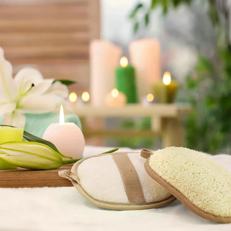 Natural Loofah Body Scrubber Bath Exfoliating Sponge Soft Shower Brush Cleaner Pad Exfoliator Shower Puff Body Skin Care Tool