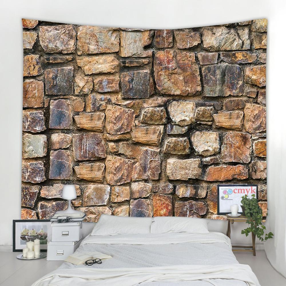 

3d печать кирпичная каменная стена гобелен визуальное художественное украшение гобелен гобелен в стиле бохо спальня общежитие домашний декор 150X100CM