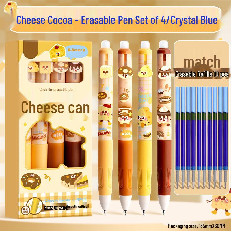 Apple Party Erasable Gel Pen: Soft Grip, Ideal for Third Graders, Promotes Correct Posture, Push-Button Design.