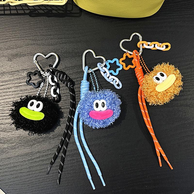 Kawaii Big Mouth Doll Keychain Creative Sweet Plush Doll Keyring Girly Bag Pendant Backpack Hanging Decoration Lovely Gifts