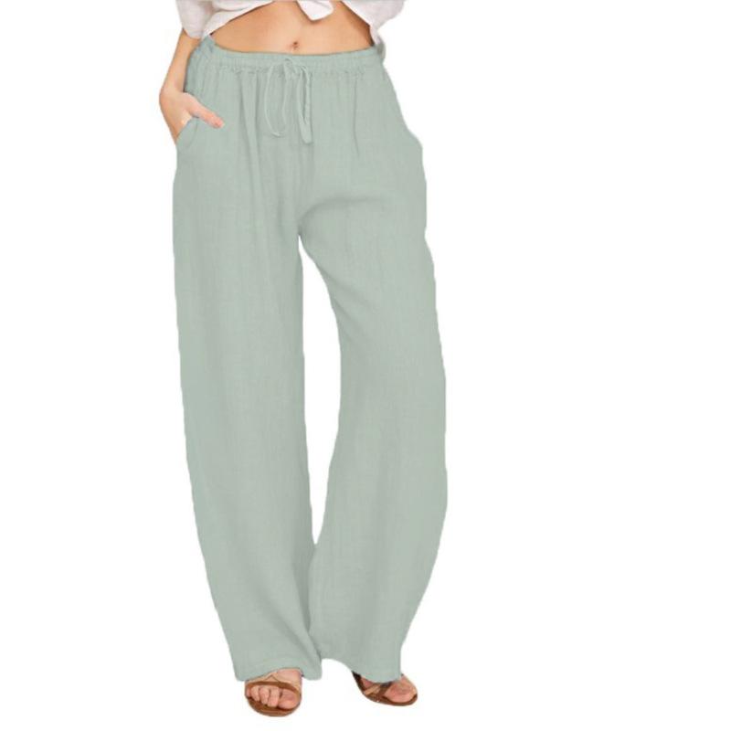 Pantaloni casual confortabili de vară pentru femei, pantaloni largi drapați