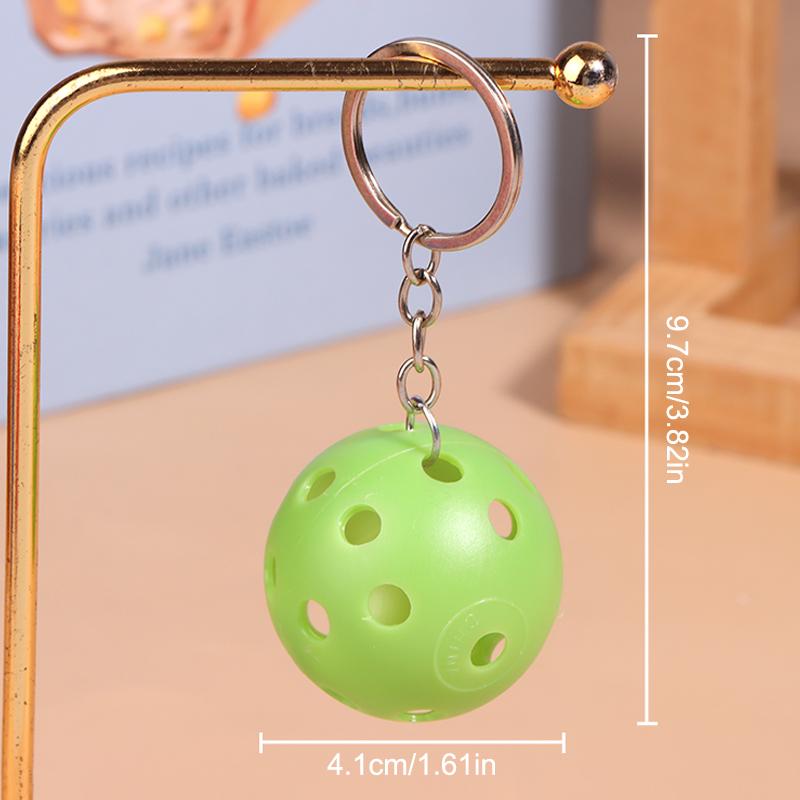 Creative Pickleball Racket Metal Keychain Colorful Hollow Golf Ball Keychains Pickle Dink Ball Fans Party Gift Bag Pendant