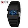 Sanda Millennium Style Men's Quartz Watch with Black Tech Armored Strap, Waterproof & Luminous.