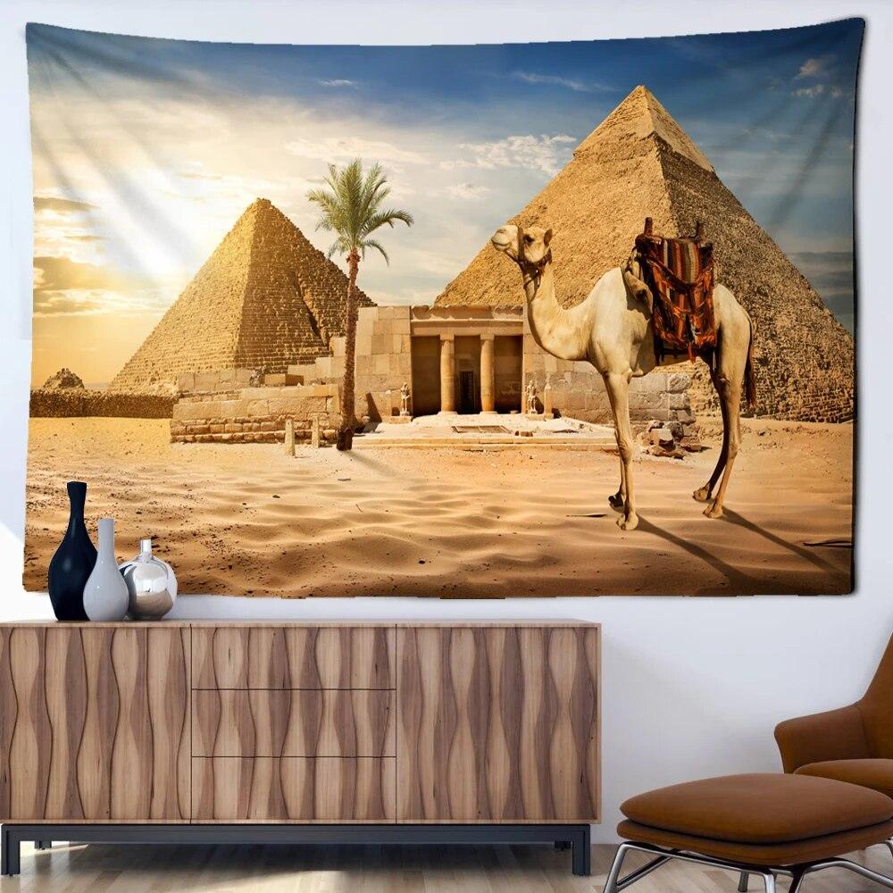 Sacred Pyramid Tapestry Ancient Egyptian Art Tapestry Wall Decor Background Cloth Room Living Room Home Decor