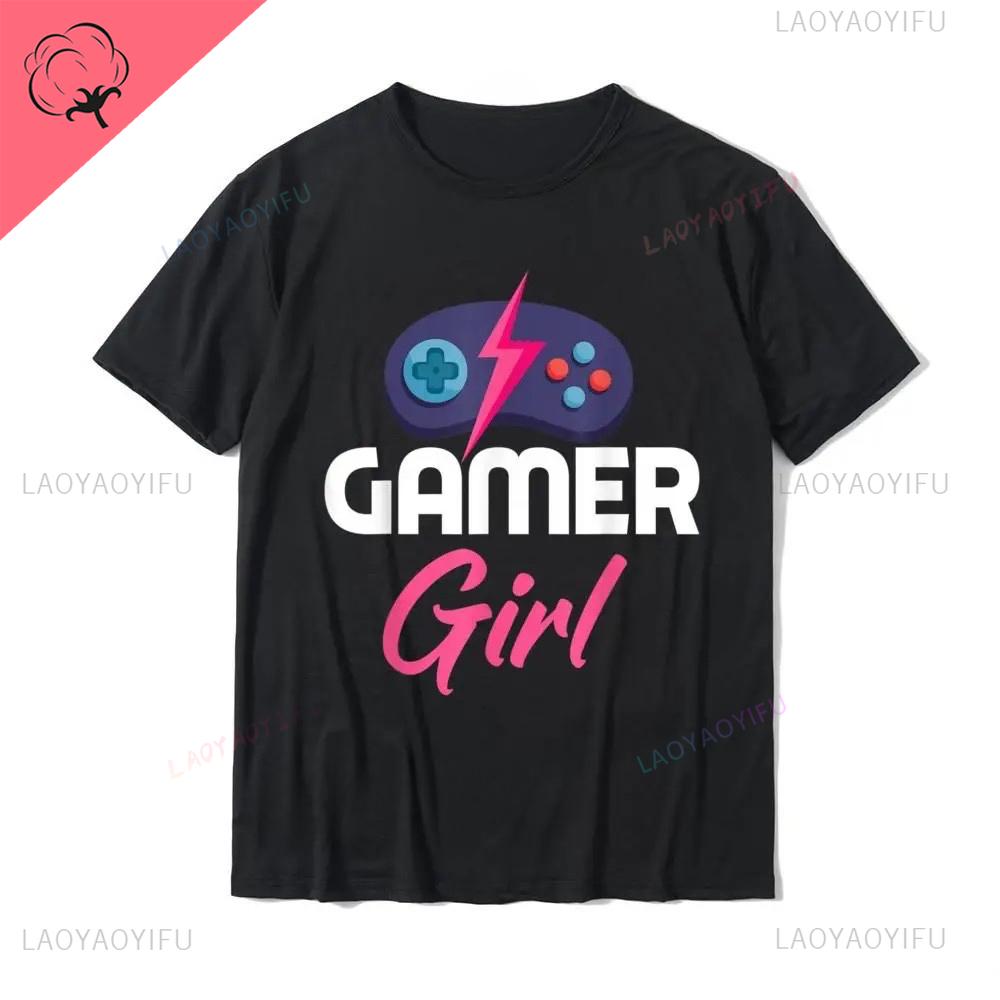 Funny Gamer Girl Video Games Summer Gaming Lover Gift TShirt Man Discount Casual Tops Tees Man Woman Cotton Fashion Streetwear