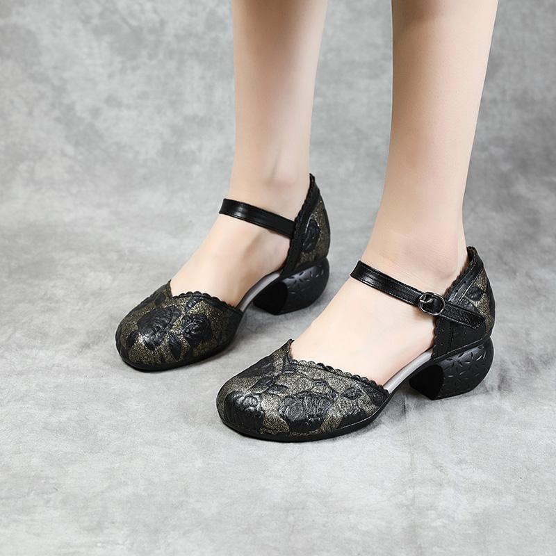Fashion GKTINOO 2025 Summer Women Shoes Genuine Leather Women Pumps Handmade Comfortable Vintage Style High Heels Sandals Women Sandalia