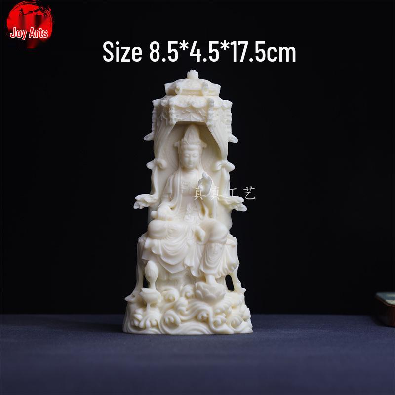 Ivory Nut Pagoda Guanyin Statue: Elegant Home and Office Decor