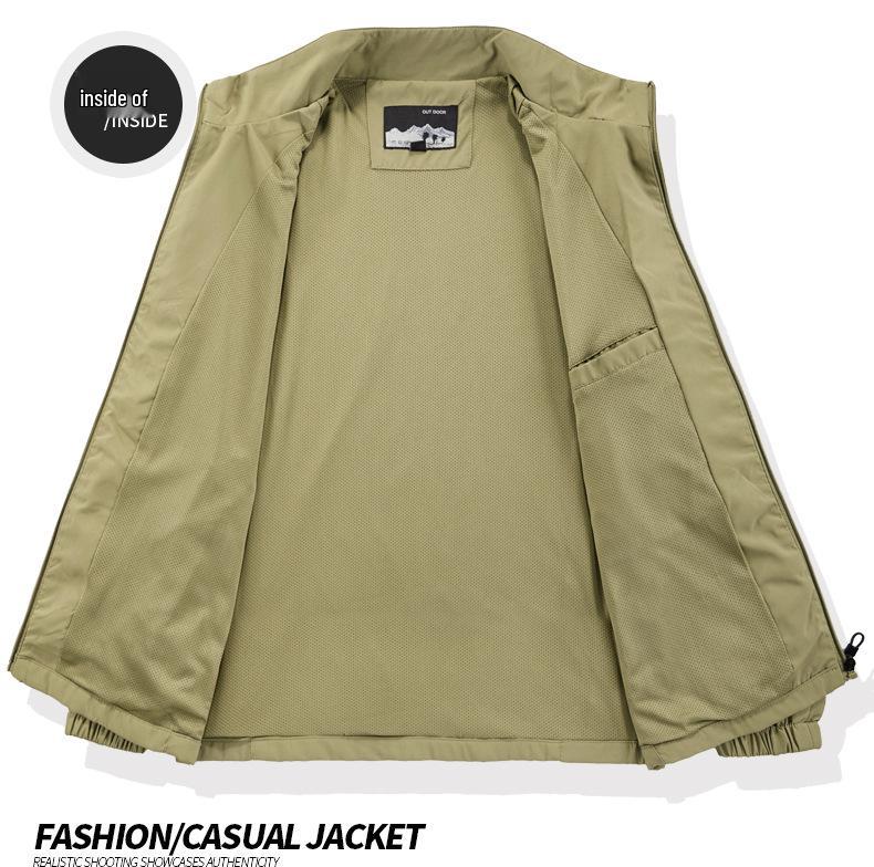 Men's Slim Fit Spring/Autumn Soft Shell Stand Collar Windbreaker Jacket