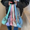 Small Dumpling Bag for Women Solid Color Nyl Hobos Messenger Bags Simple Design Female Hook Clutch Purse Shoulder Bag Handbag