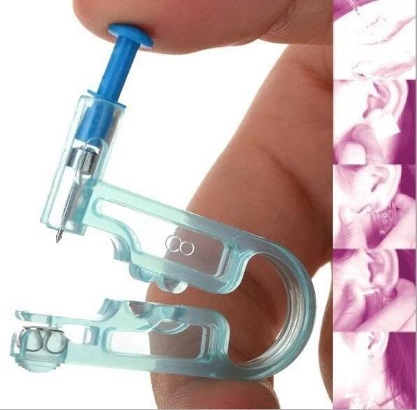 5 Stück/Set Ohrlochstechpistolen-Set Asepsis Einweg Gesund Sicherheit Ohrring Stechwerkzeug Maschinen-Set Stecker Nase Lippe Körperschmuck