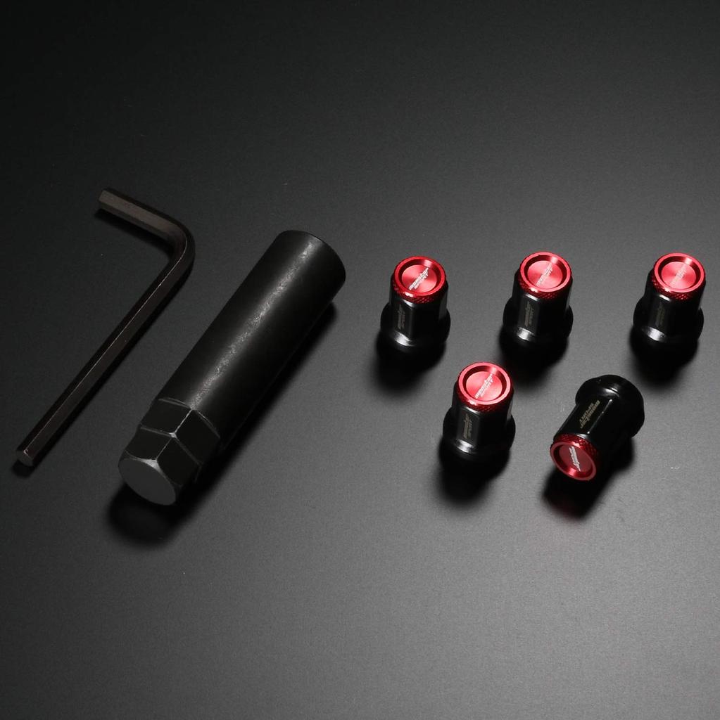 MONSTER SPORT Heptagon Wheel Nuts M12 x Set of for Kei Compact and Type-2, P1.5, 16, Red, Cars, Cars, Toyota, Honda, Mazda, Mitsubishi, Daihatsu,