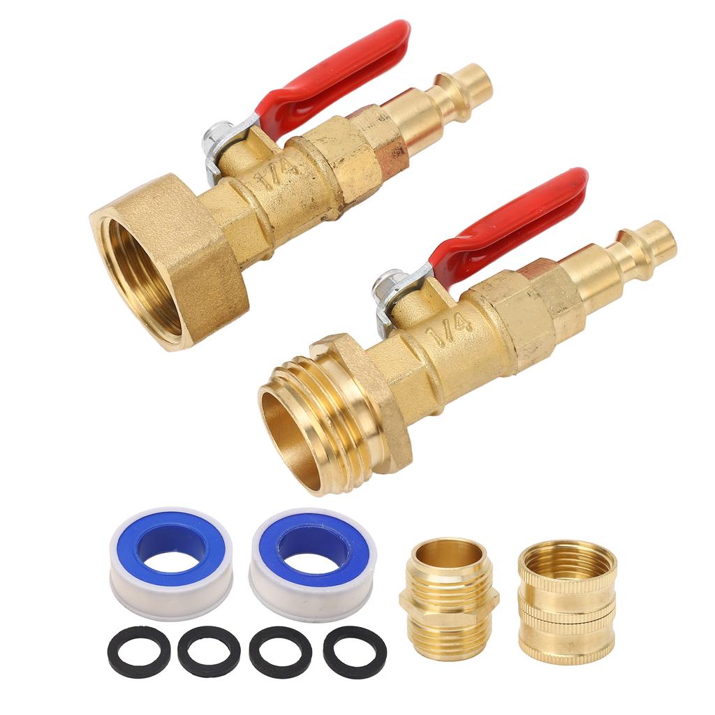 RV Blowout Adapter Anti Freeze Water Line Sprinkler Valve Faucet Adapter with 1 4in Quick Connect Plug 3 4in GHT Thread