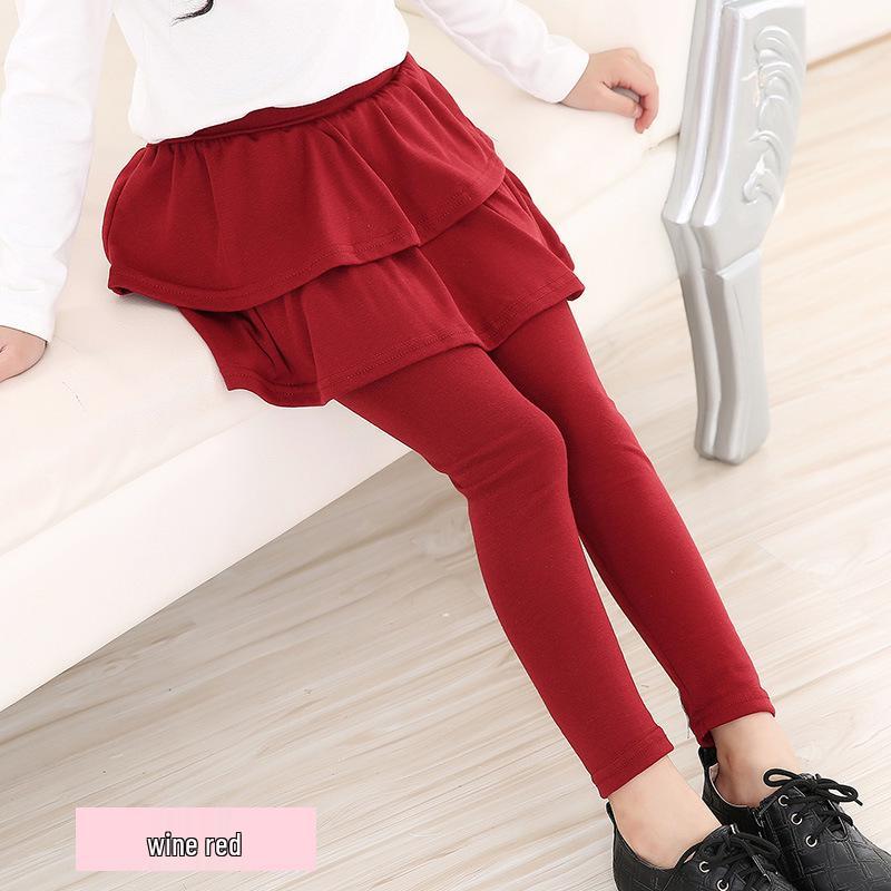 Girls' Multi-Color Elastic Skirt-Pants - Spring and Autumn Korean Style Children's Wear