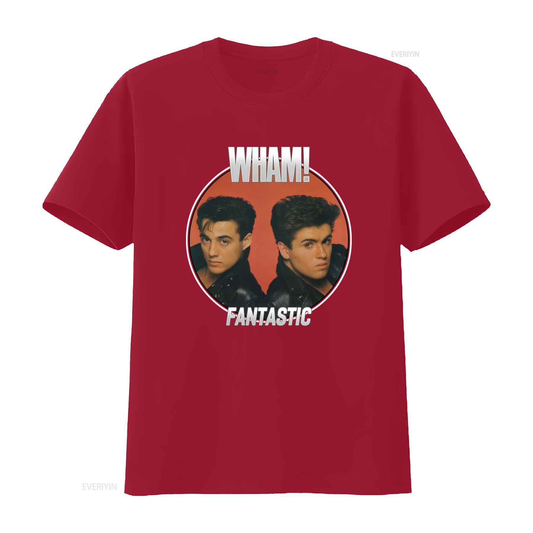 Wham George Michael Fantastic Album Cover Art Mens T Shirt Pop Music Tour Merch vintage Washed fashion Stylish Stretched S