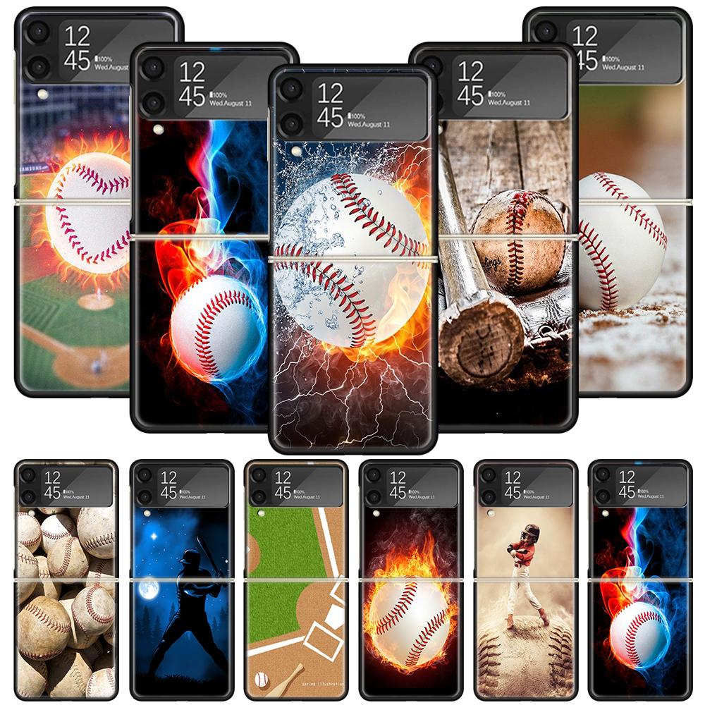 Baseball Sport Phone Case For Samsung Galaxy Z Flip 7 6 5 4 3 5G Shockproof Cover Z Flip7 Flip6 ZFlip5 Flip3 Flip4 Luxury Shell