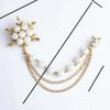 1pcs Versatile Pearl Snowflake Tassel Brooch Fashion Accessories Corsage Female Fashion Brooches for Women Chain Pin Jewelry
