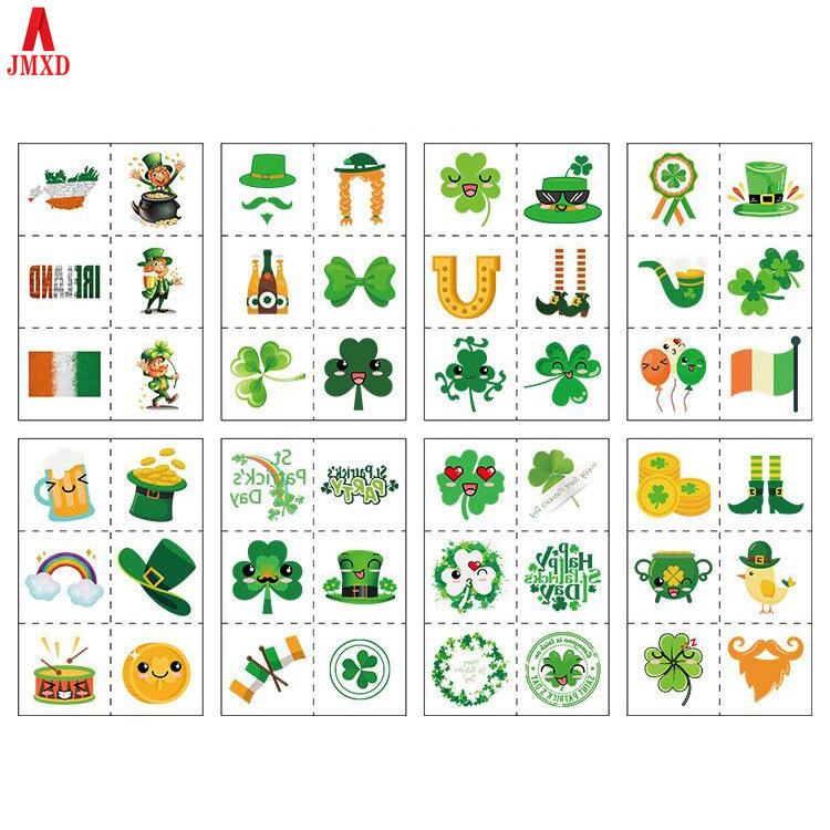 

JMXD-8 шт. ул.. Наклейка с татуировкой Патрика, стикер с выражением клевера, ирландский фестиваль, карнавал, вечеринка, макияж, наклейка для лица, водонепроницаемая