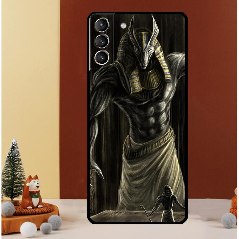 Egypt Nefertiti Anubis Ankh Case For Samsung Galaxy S23 Ultra S24 S22 Note 20 Ultra 10 Plus S8 S9 S10 S20 S21 FE Cover