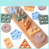 Geometric Wooden Shape Educational Building Blocks Kids Toys With Colors Morandi