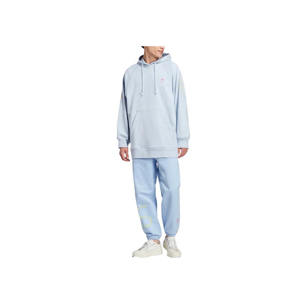 Adidas Drawstring Ribbed High-Waisted Sports Pants Unisex Pants Light-Blue IA7724