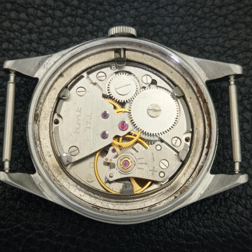 HAND-WINDING VINTAGE HMT INDIAN MENS ROMAN FIGURE WHITE DIAL WATCH a702882-1 R211-a702882