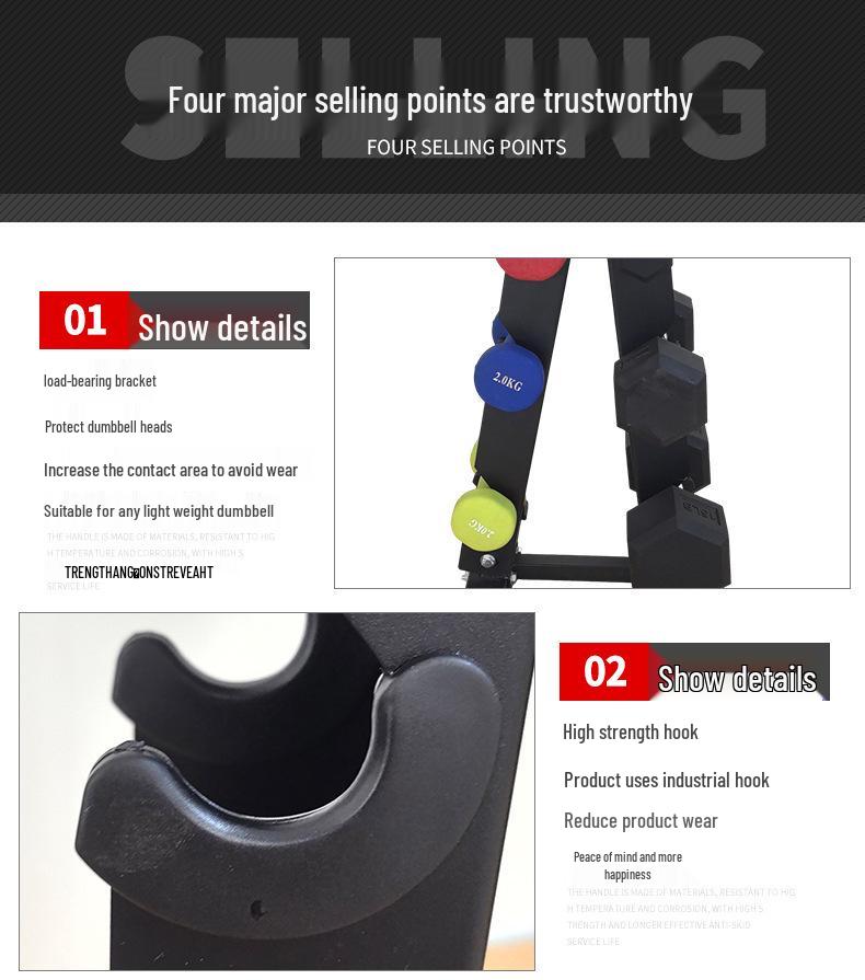 Three-Tier Dumbbell Rack: Compact Home Fitness Organizer