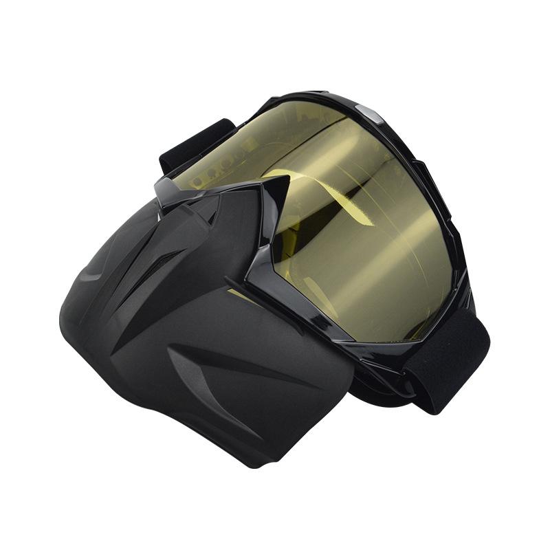 New motorcycle goggles, motorcycle face shield, detachable ski goggles, off-road racing glasses жёлтый