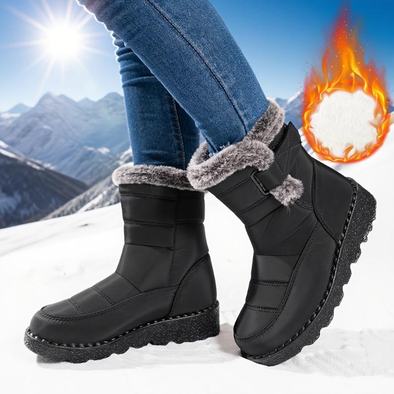 Dámské tepelně izolované zimní sněhule s plyšovou a protiskluzovou gumovou podrážkou - Jednobarevné zelené/šedé - Trakce do každého terénu, Rozšířené velikosti