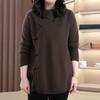 Warm Knitted Plus Size Round Neck Sweater for Middle-Aged & Elderly Women - Fashionable Autumn/Winter Top