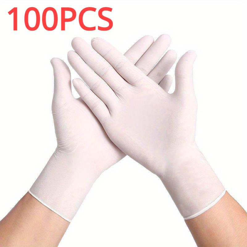 20/50/100PCS White Nitrile Gloves Waterproof Oil-Resistant for Household Cleaning Kitchen Gardening Hair Dyeing And Tattoo