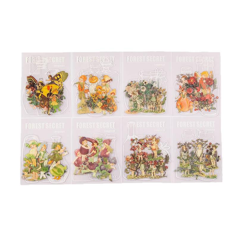 Beautiful Day Collage Sticker Pack - Forest Secret Language Series, 30 DIY Sheets, 8 Unique Styles