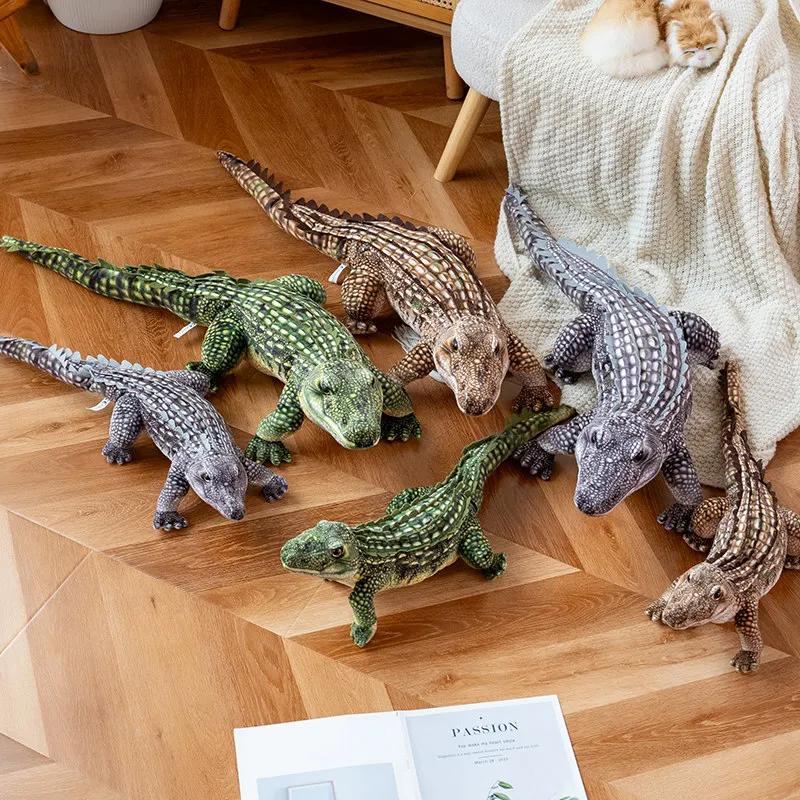 Juguete de Peluche de Cocodrilo Realista Animal de Peluche Esponjoso Muñeco Almohada Cocodrilo Gigante Verde Cojín de Sofá Regalo Sorpresa de Cumpleaños