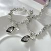 Personality Sliver Color Irregular Geometric Acrylic Gemstone Pendant CCB Beaded Necklace Bracelets for Women Designer Jewelry