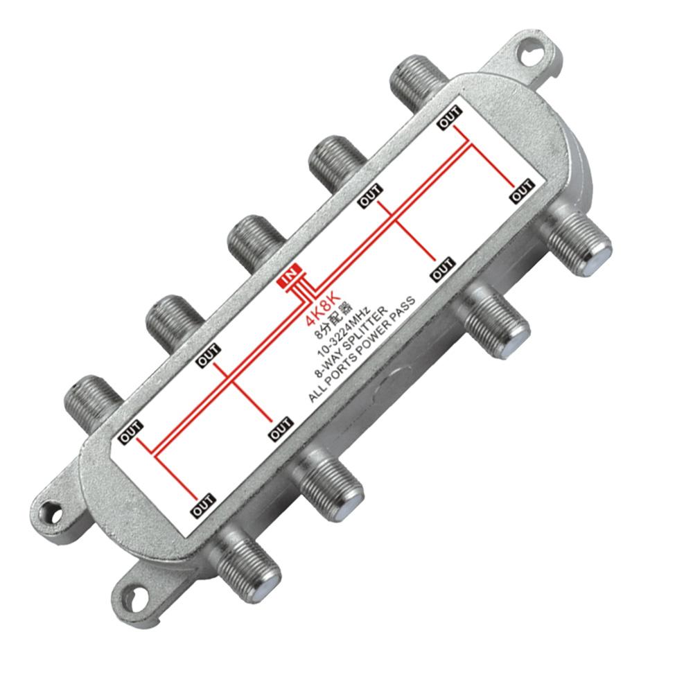 10-3224MHz 8 Way Signal Satellite Splitter GSP-08 TV Antenna RF Sat Coaxial Diplexer Combiner Cable Switch Switcher Dropshipping