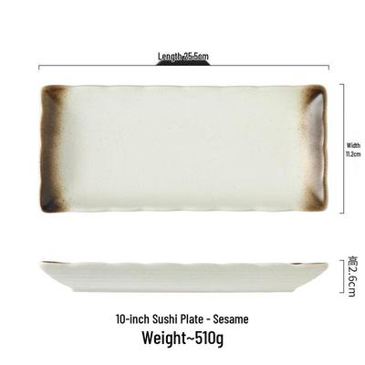 ZISIZ Japanese Ceramic Wavy Sushi Plate