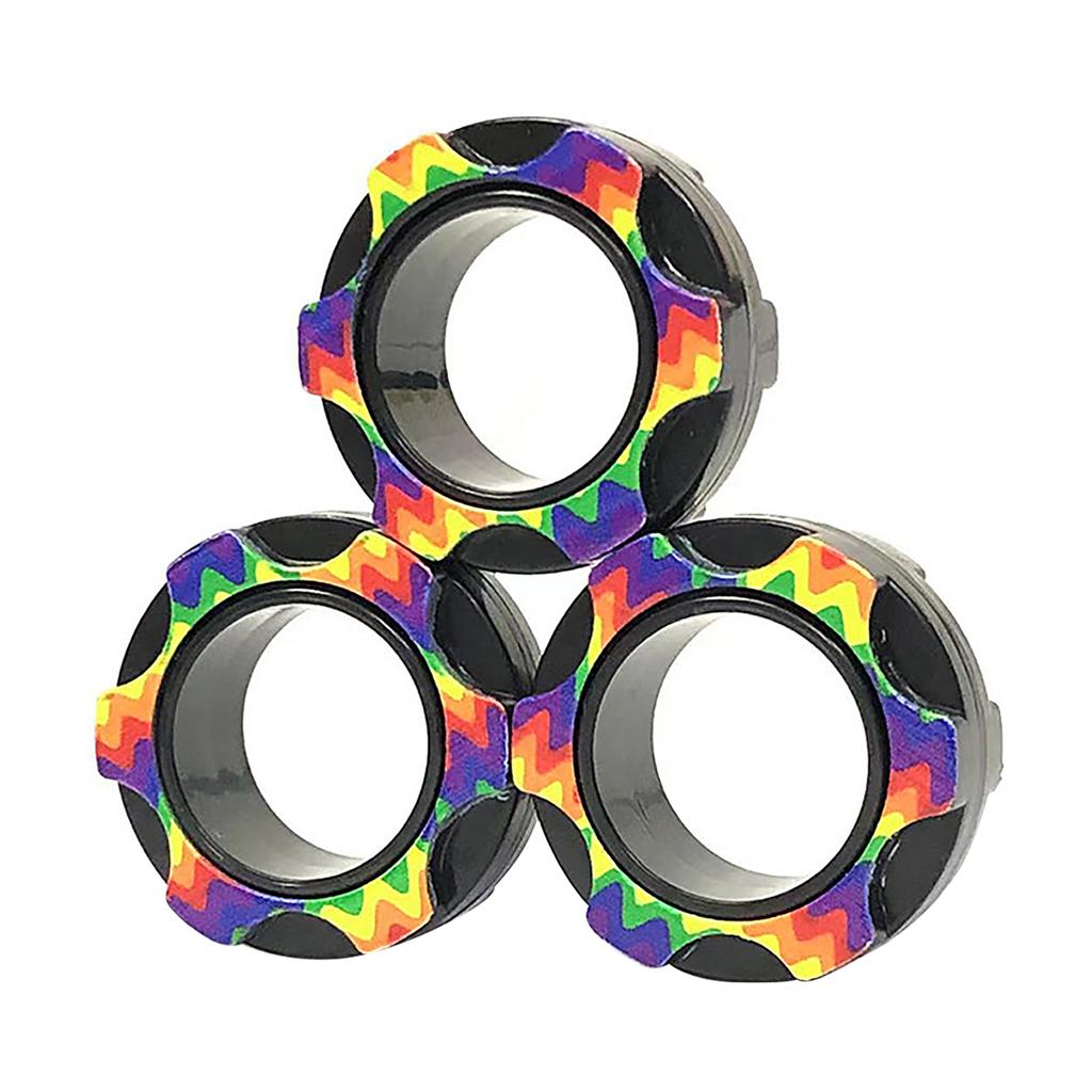 Magnetischer Fingerringe Set für Kinder und Erwachsene Stressabbau und Fokus Spielzeug Drehende Fidget Ringe für Angst und Konzentrationsverbesserung
