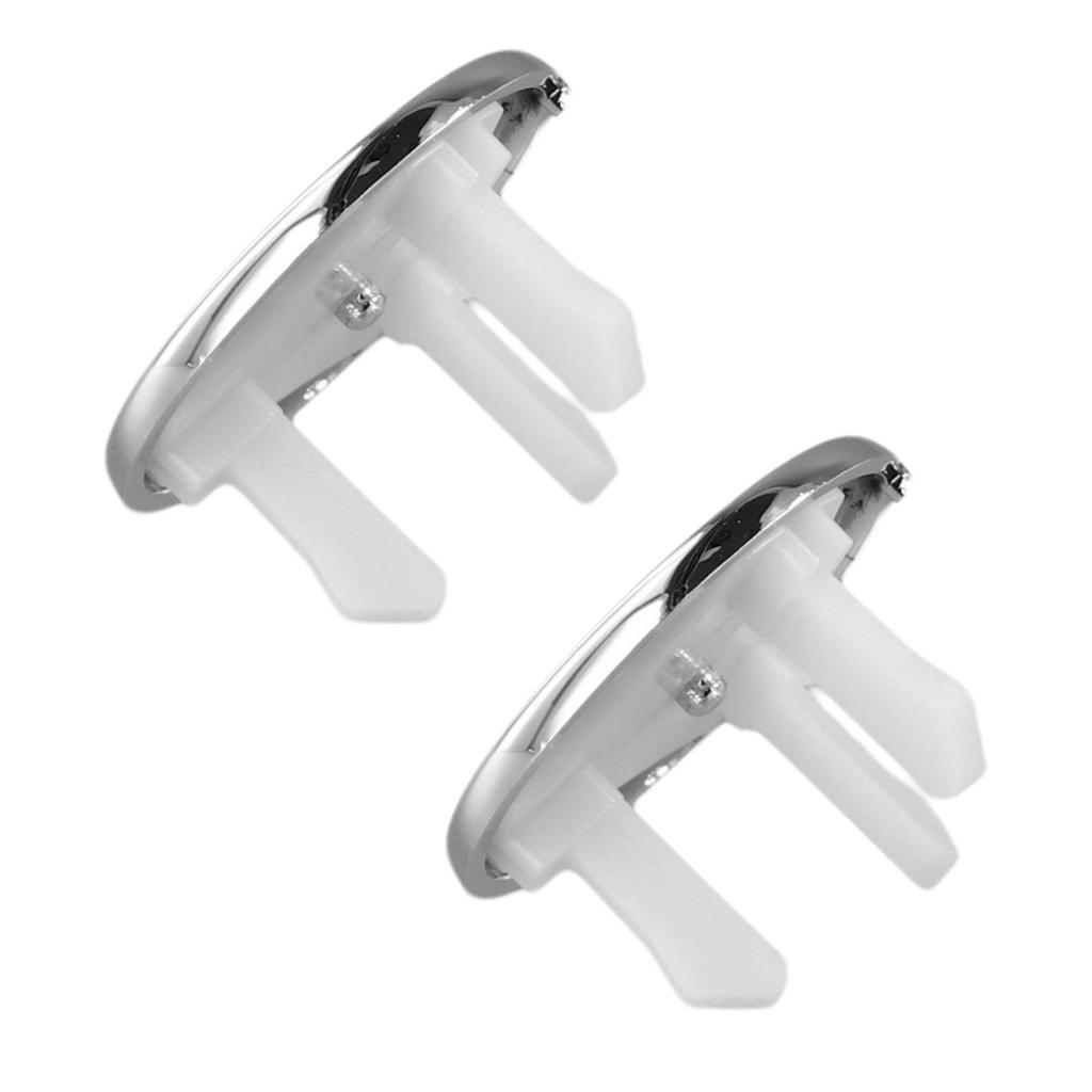 Bathroom Drain Hole Covers In Chrome Finish Pack of 2 Round Replacement Trims