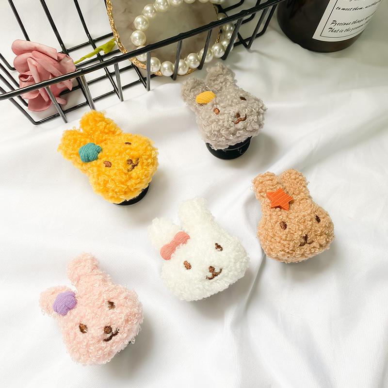 Rabbit Cute Wind Girl Heart Plush Mobile Phone Airbag Lazy Desktop Bracket Paste Retractable