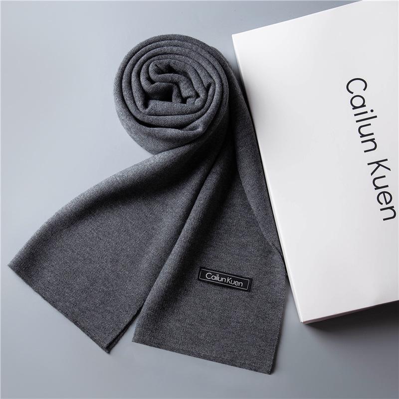 2026 New Men's Wool Plaid Scarf – Trendy Knitted Korean Style, Versatile and Warm Winter Accessory