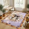 Cat Theme Crystal Velvet Rug Personalized Custom Name Text Soft Floor Mat Home Decor