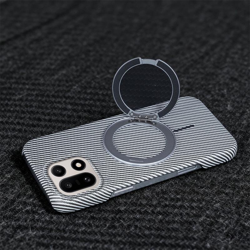 OnePlus 15T/ACE6 Magnetic Carbon Fiber Texture Phone Case with 1+Turbo6 Bracket