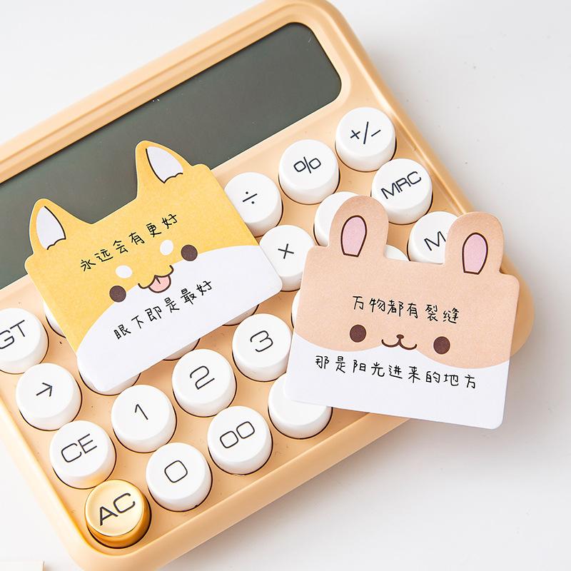 45Sheets/Pack Cartoon Sticky Notes Kawaii Penguin Pig Bear Cat Memo Pads Sticker Student Gifts Stationery School Office Supplies