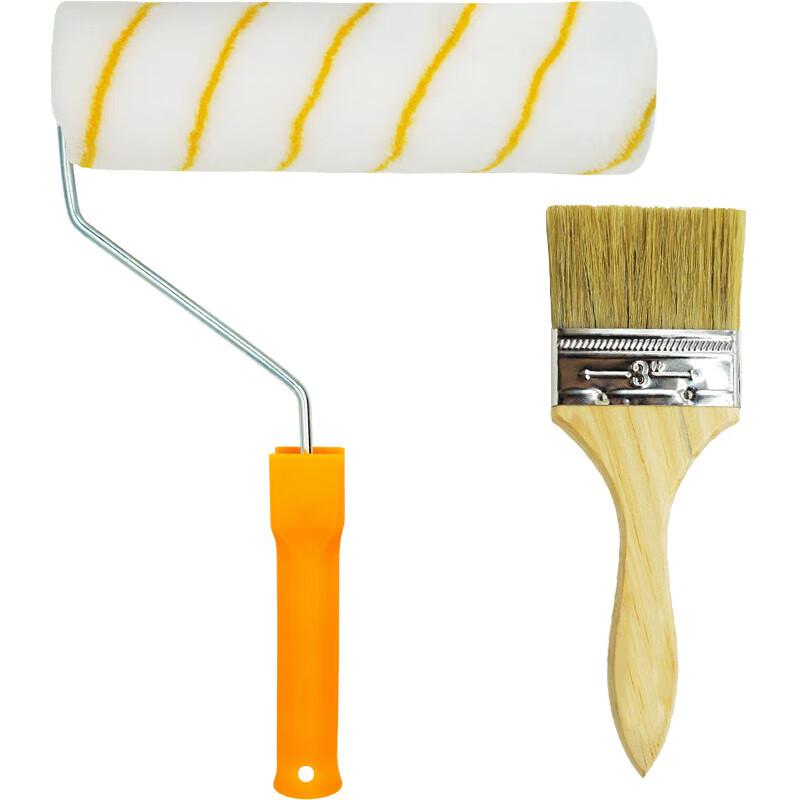 Shuangan 9-inch Paint Roller and 3-inch Hog Hair Brush Set