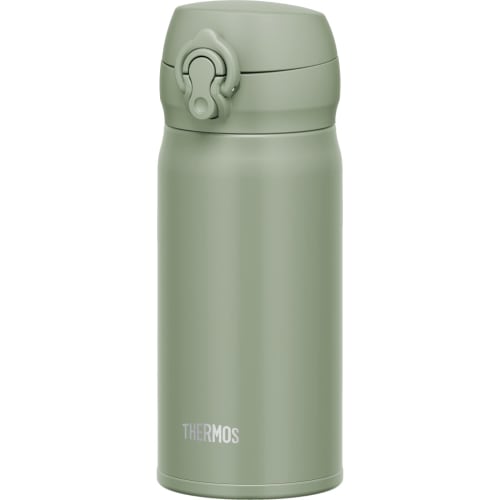 Thermos Vacuum Insulated Portable Mug, 350ml, Smoked Khaki, Removable Spout for Easy Cleaning, Lightweight, One-Touch Opening, Stainless Steel Bottle,