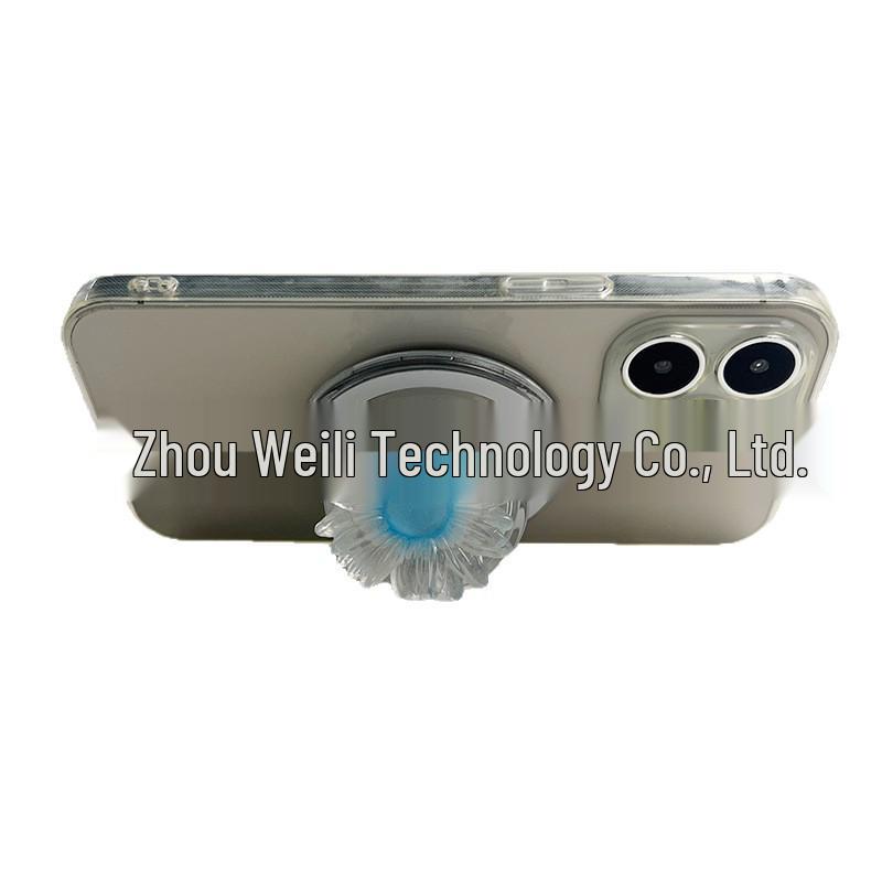 Sunflower Magnetic Airbag Phone Stand - Transparent & Luminous Transparent Stand - Pink